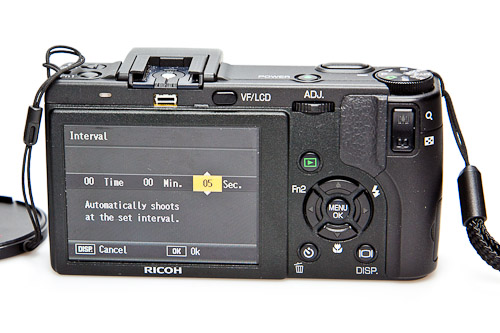 Ricoh GX200 Time-Lapse Settings